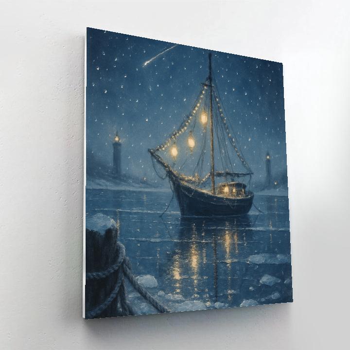 Midwinter Lantern Ship paint by numbers
