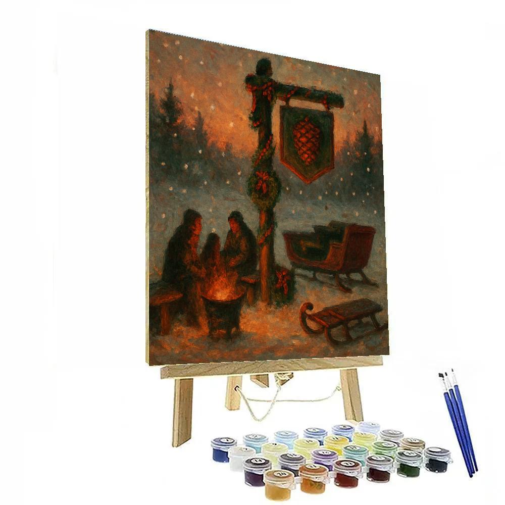 Pinecone Sleigh Stop Numbered painting kits