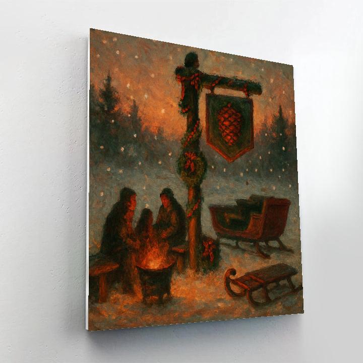 Pinecone Sleigh Stop Numbered painting kits