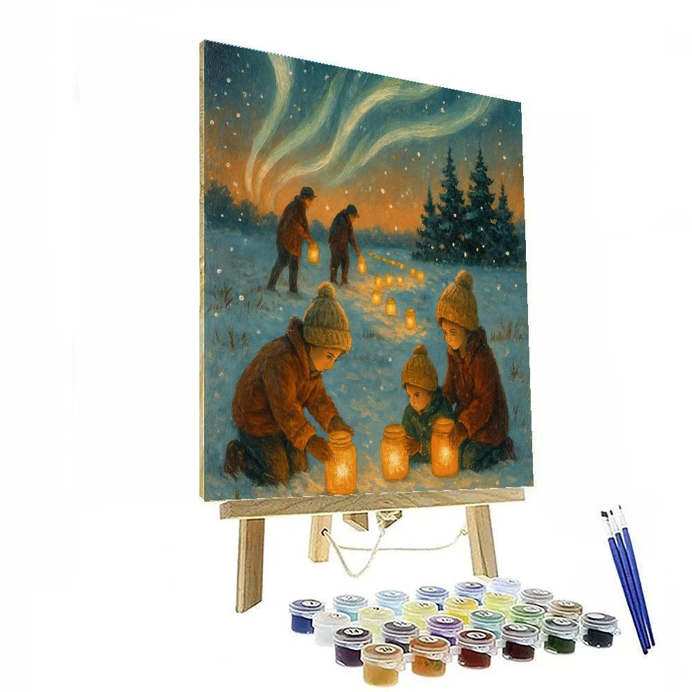 Noel Lantern Meadow Number painting