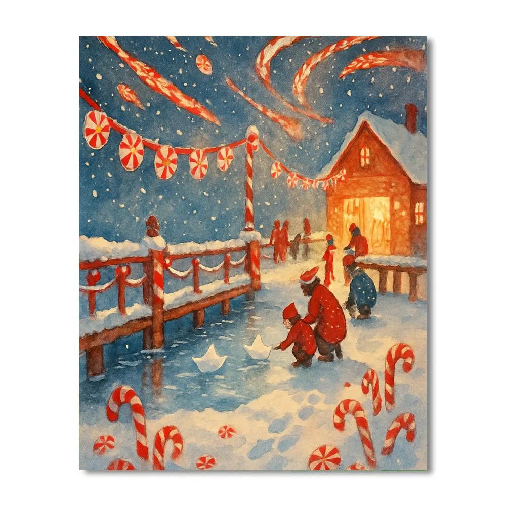 Peppermint Pier Celebration paint by number