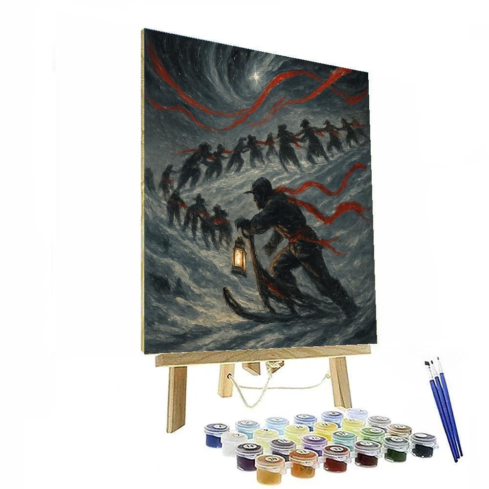 Starry Sled Relay paint by number