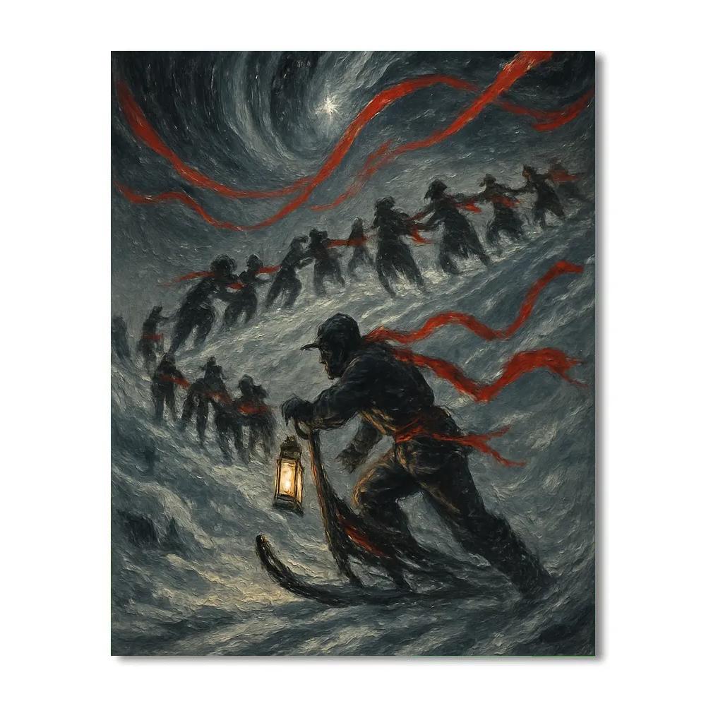 Starry Sled Relay paint by number