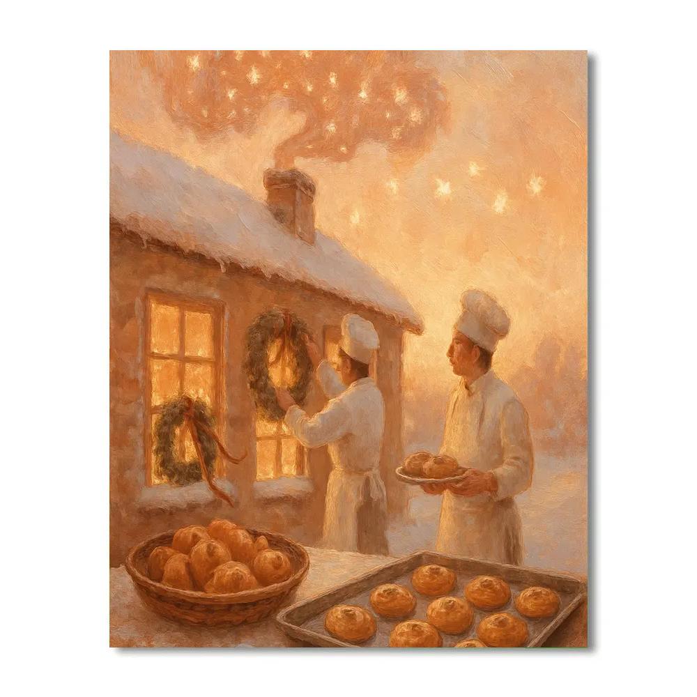 Frosted Chimney Bakery Number painting