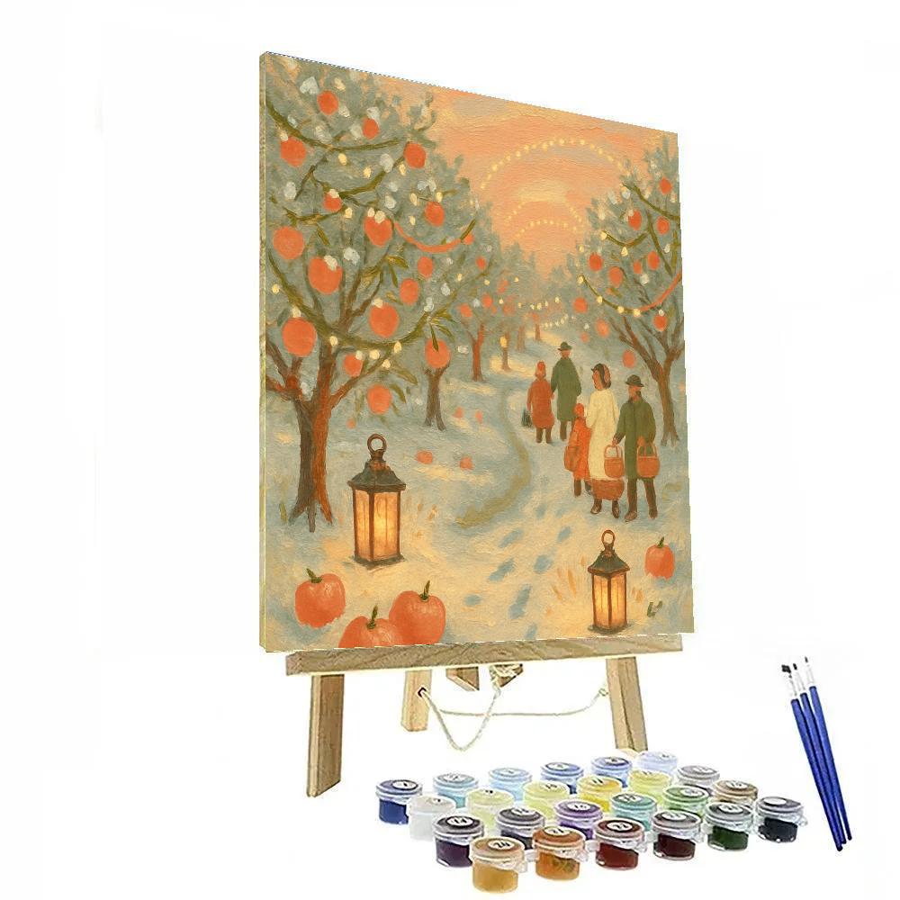 Snow Lantern Orchard Path Paint by numbers kits