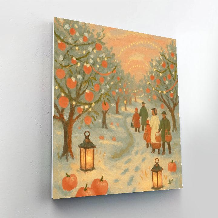 Snow Lantern Orchard Path Paint by numbers kits
