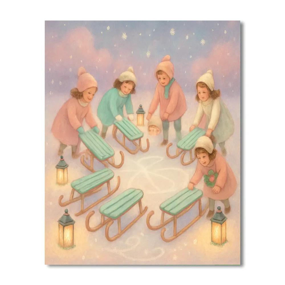 Twilight Sled Ballet Paint by numbers art