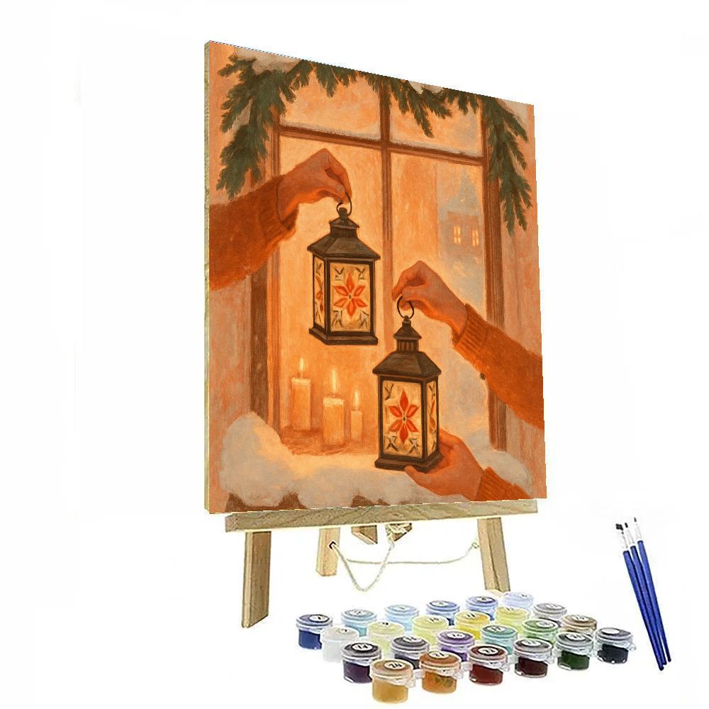 Winter Hearth Lantern Exchange paint by numbers