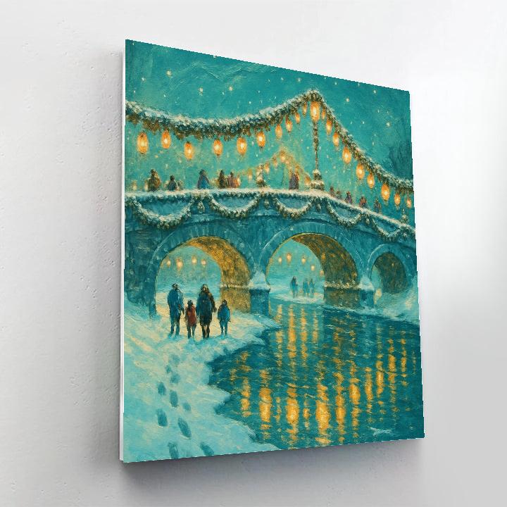 Snow Lantern Bridge Festival Numbered painting kits
