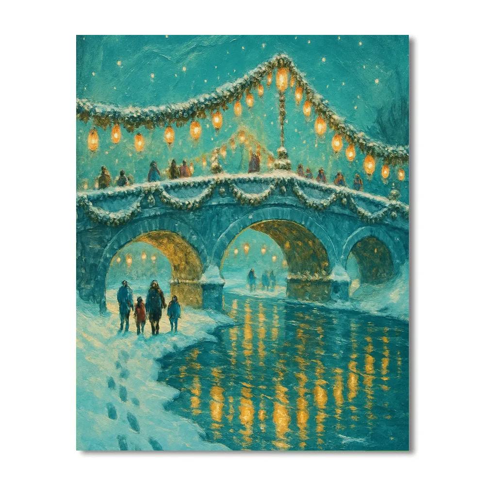 Snow Lantern Bridge Festival Numbered painting kits
