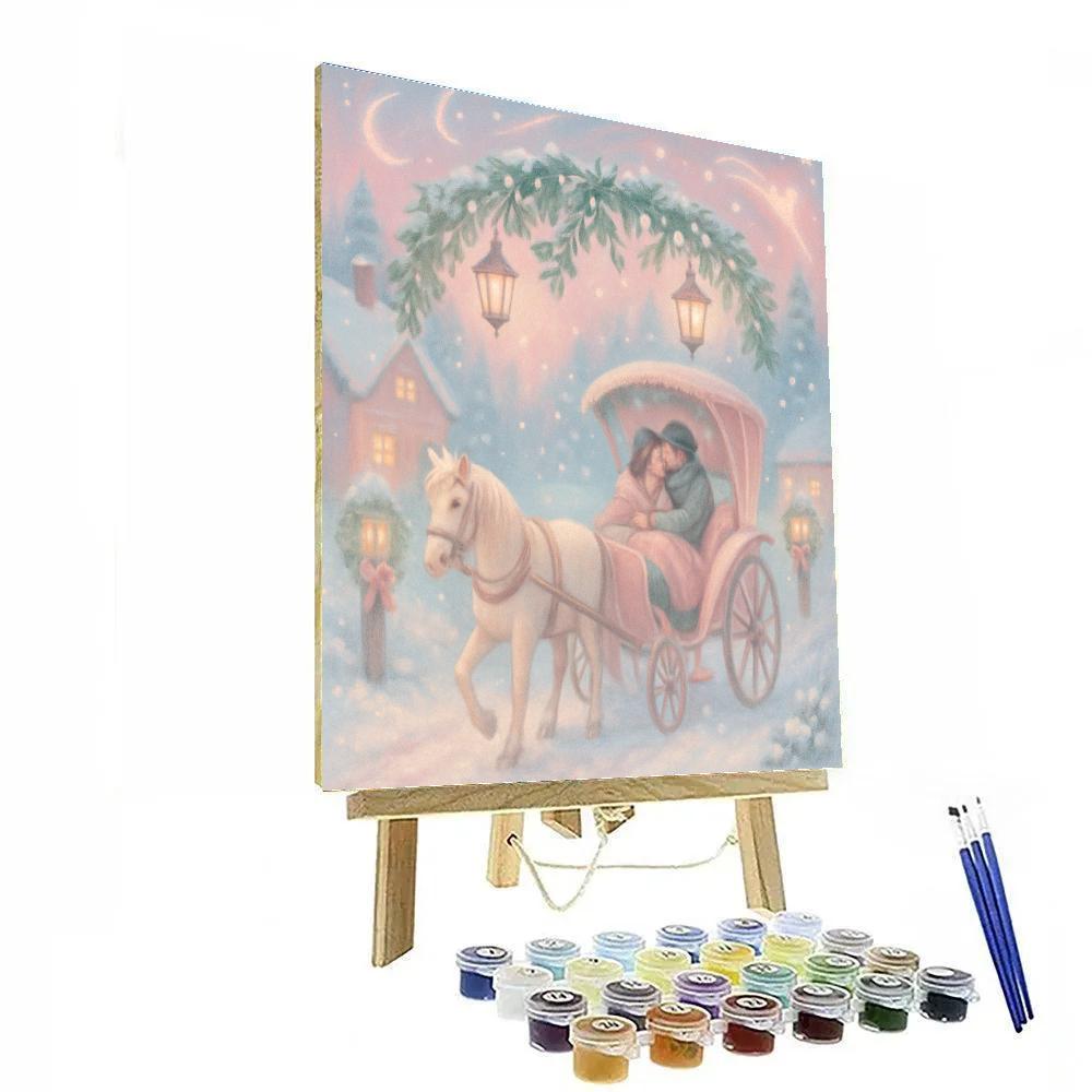 Mistletoe Lane Carriage Ride Painting by numbers kit