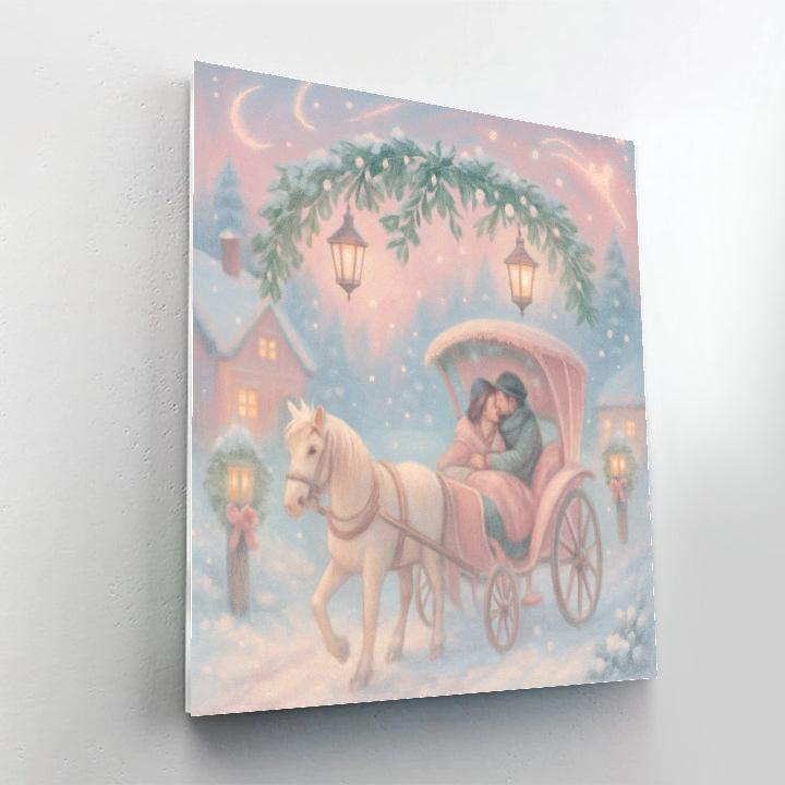 Mistletoe Lane Carriage Ride Painting by numbers kit