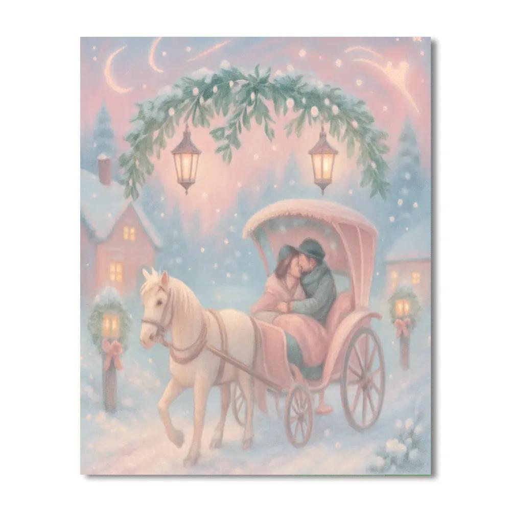 Mistletoe Lane Carriage Ride Painting by numbers kit