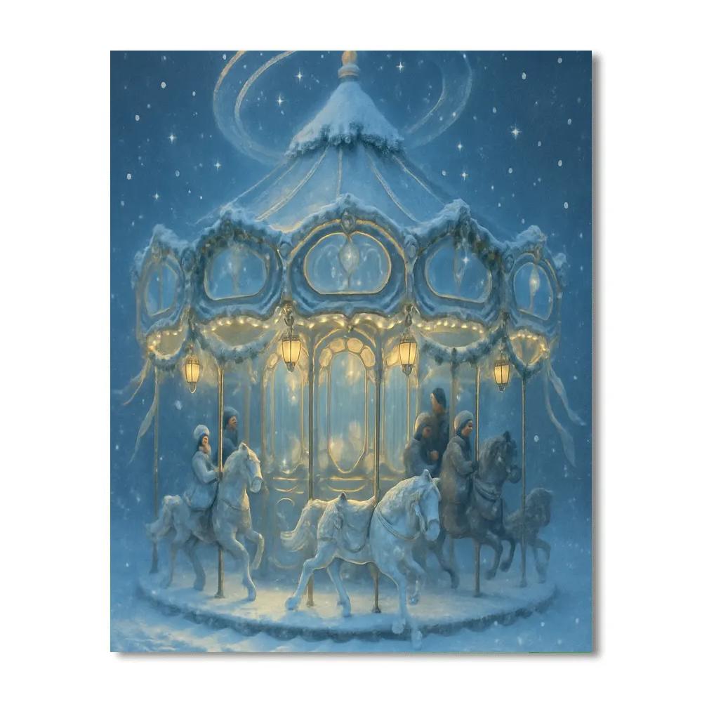 Frost Glass Carousel Evening paint by number