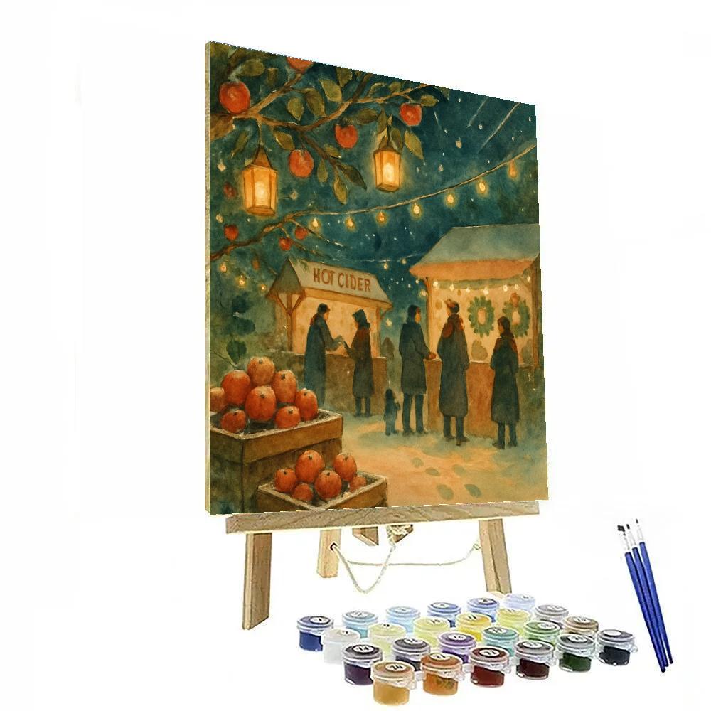 Lantern Orchard Midnight Market Number painting