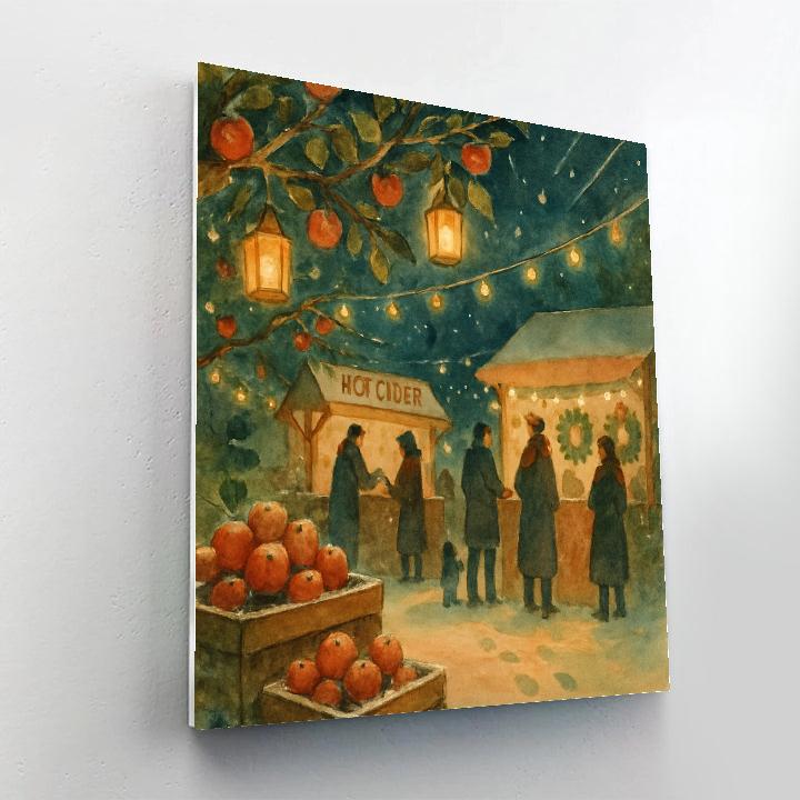 Lantern Orchard Midnight Market Number painting