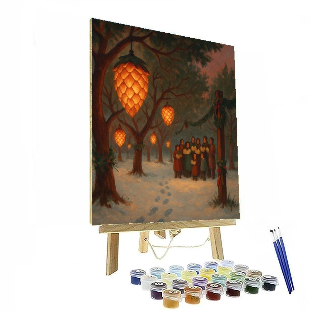 Pinecone Lantern Orchard paint by number