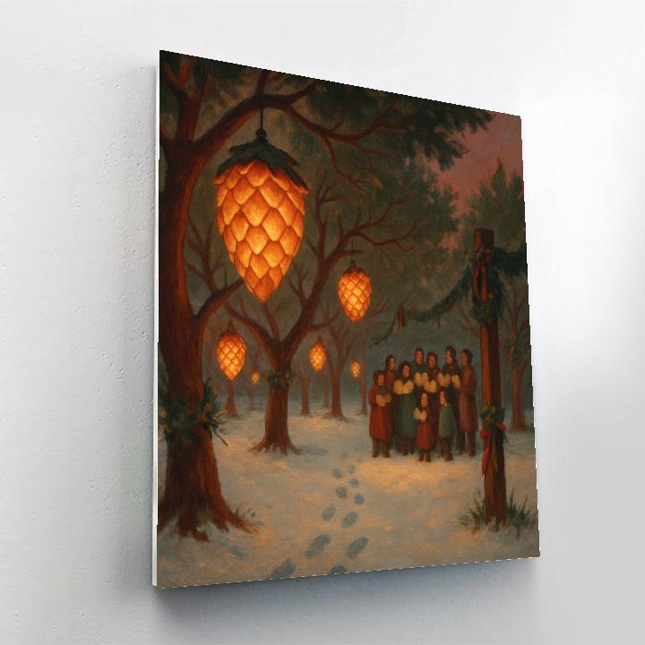 Pinecone Lantern Orchard paint by number