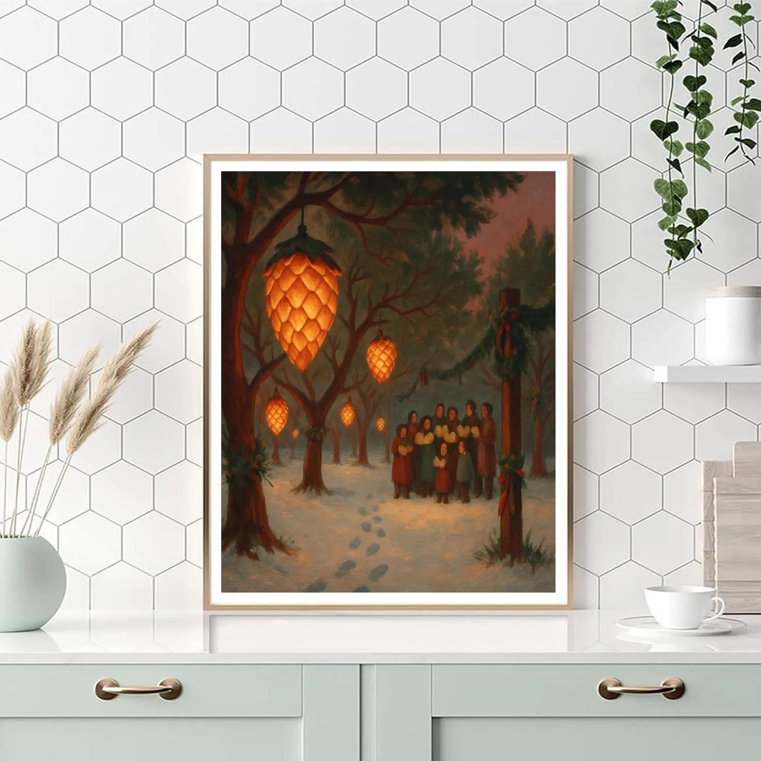 Pinecone Lantern Orchard paint by number