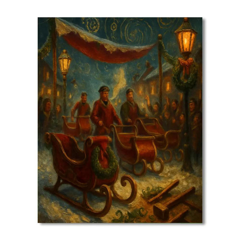 Sleighmakers Lantern Parade painting number kit