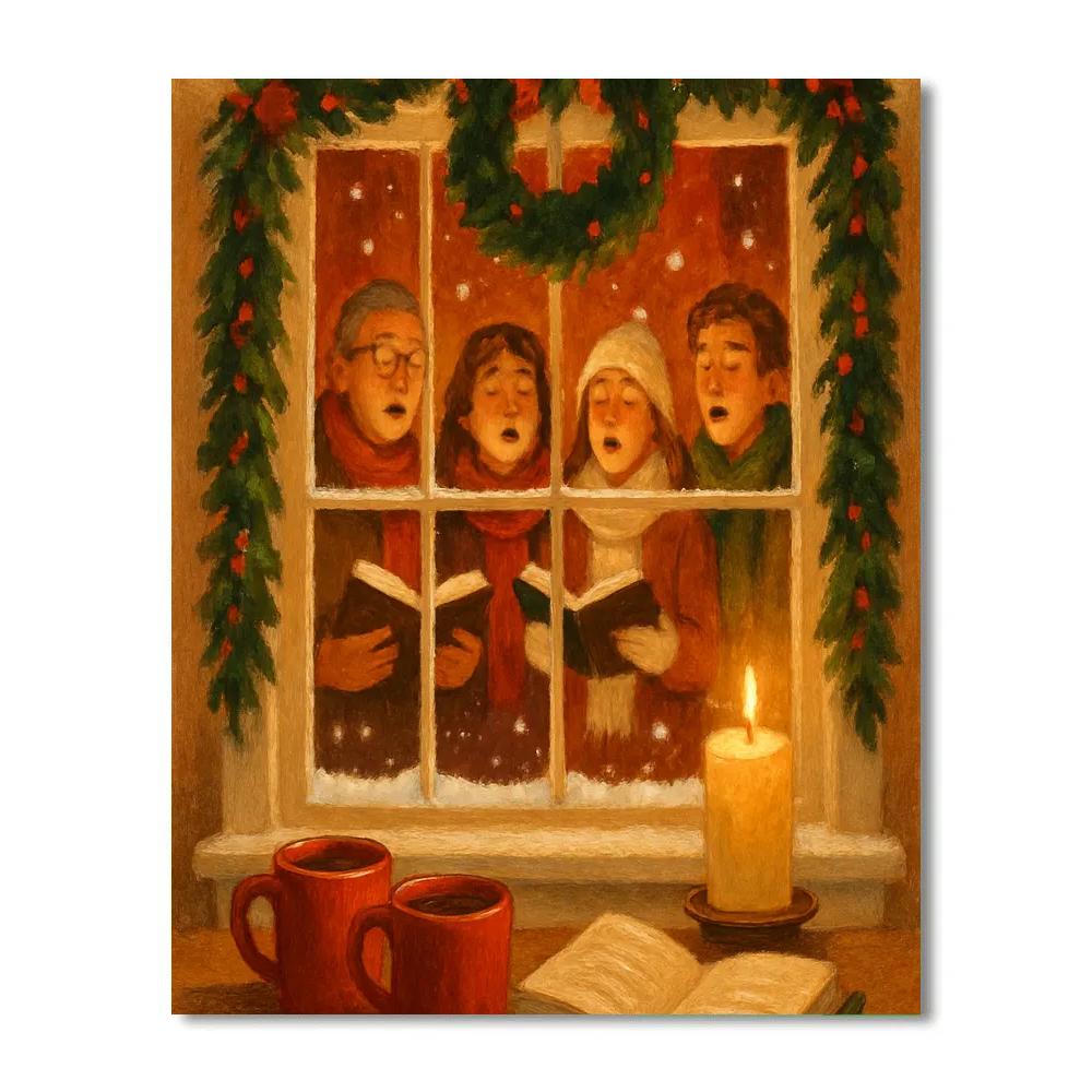 Hearth Window Snow Choir Paint by numbers kits