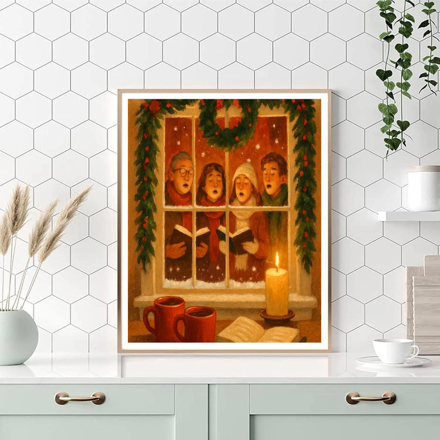 Hearth Window Snow Choir Paint by numbers kits