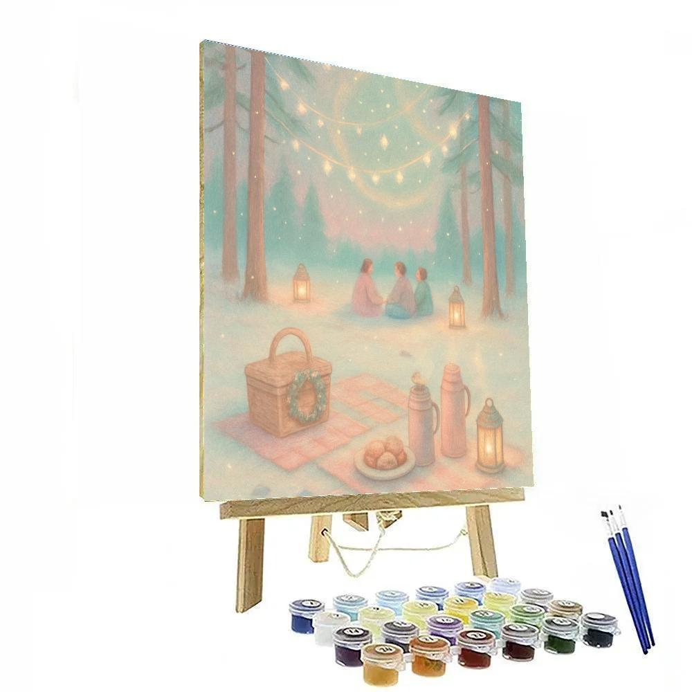 Starlit Pine Lantern Picnic paint by number