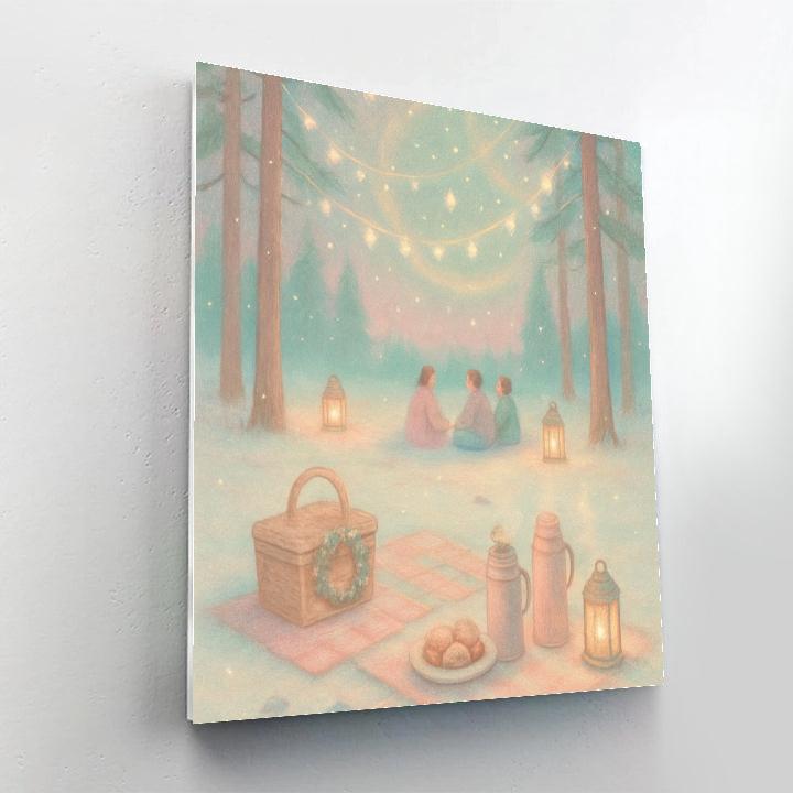 Starlit Pine Lantern Picnic paint by number