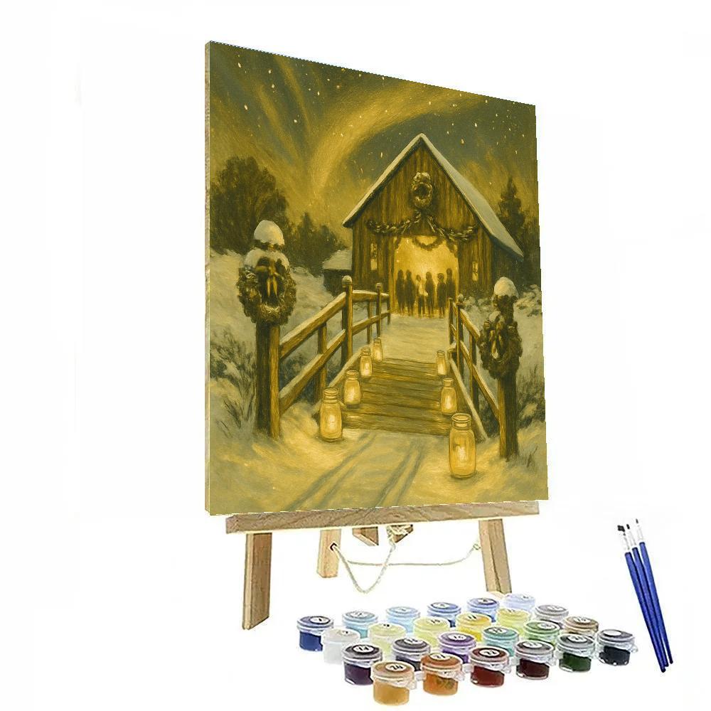 Candlelit Bridge To The Barn paint by numbers