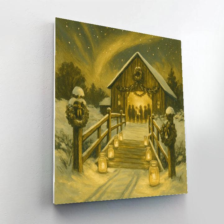 Candlelit Bridge To The Barn paint by numbers