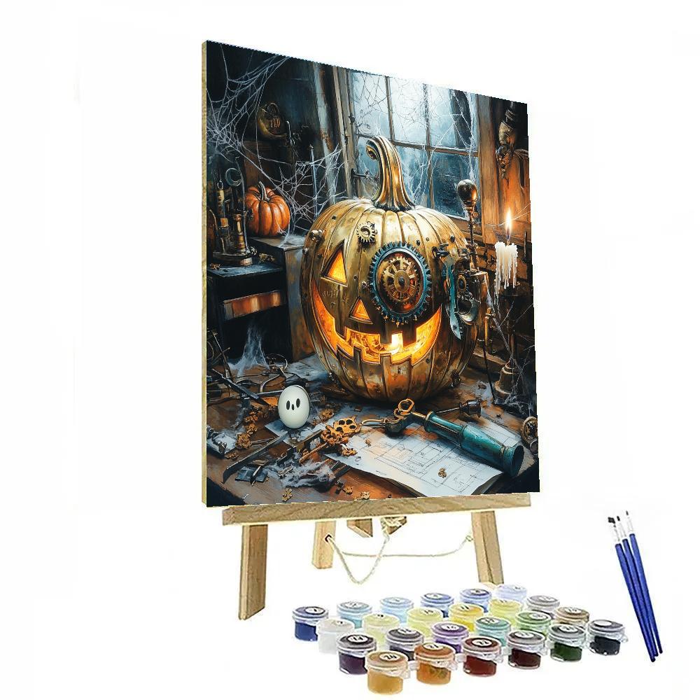 Clockwork Pumpkin In Haunted Brass Painting by numbers kit