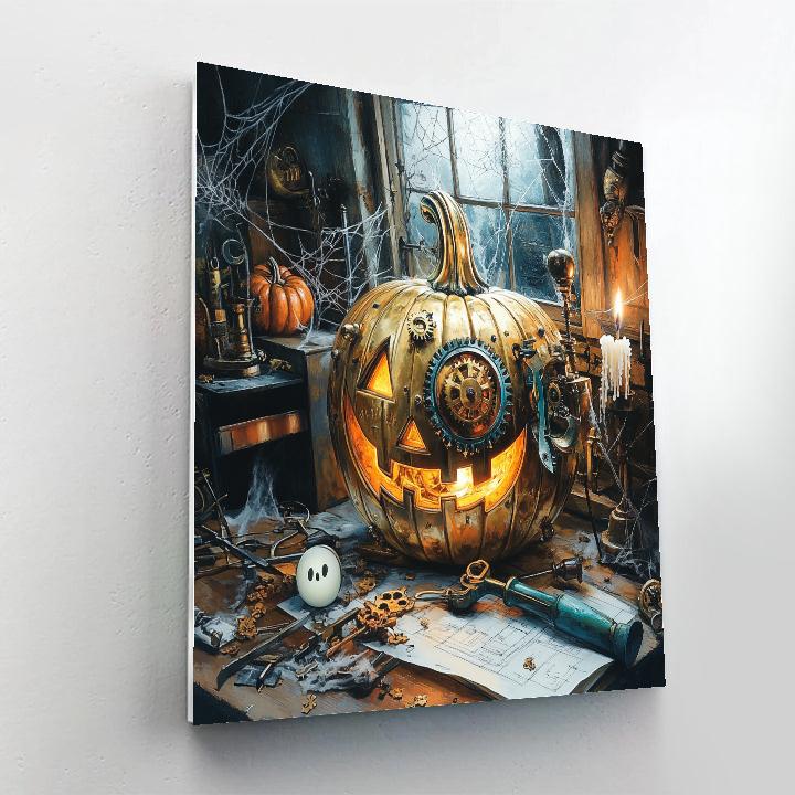 Clockwork Pumpkin In Haunted Brass Painting by numbers kit