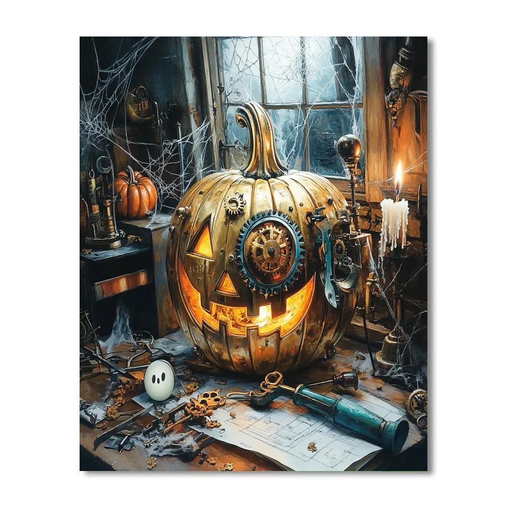 Clockwork Pumpkin In Haunted Brass Painting by numbers kit