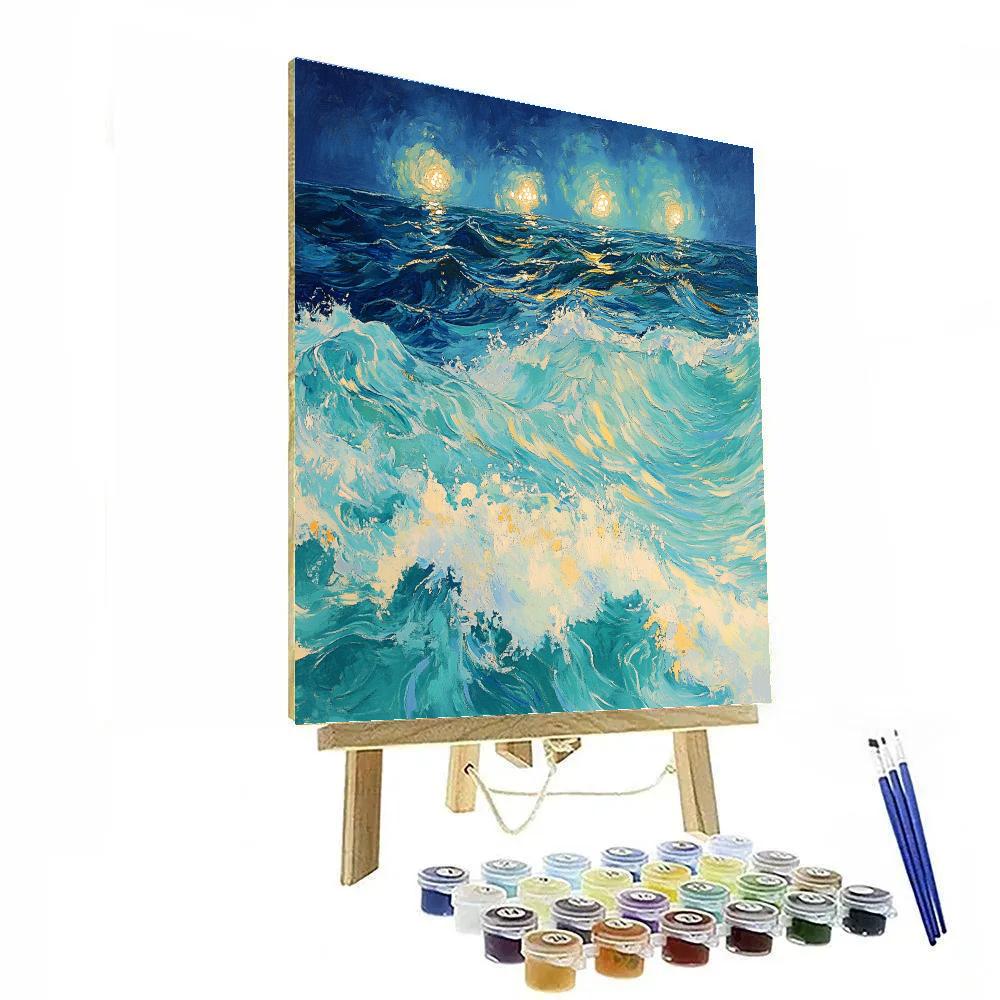 Edgar Degas Inspired Ocean Current Patterns With Flashing Fish DIY paint by numbers