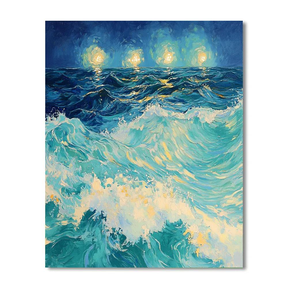 Edgar Degas Inspired Ocean Current Patterns With Flashing Fish DIY paint by numbers