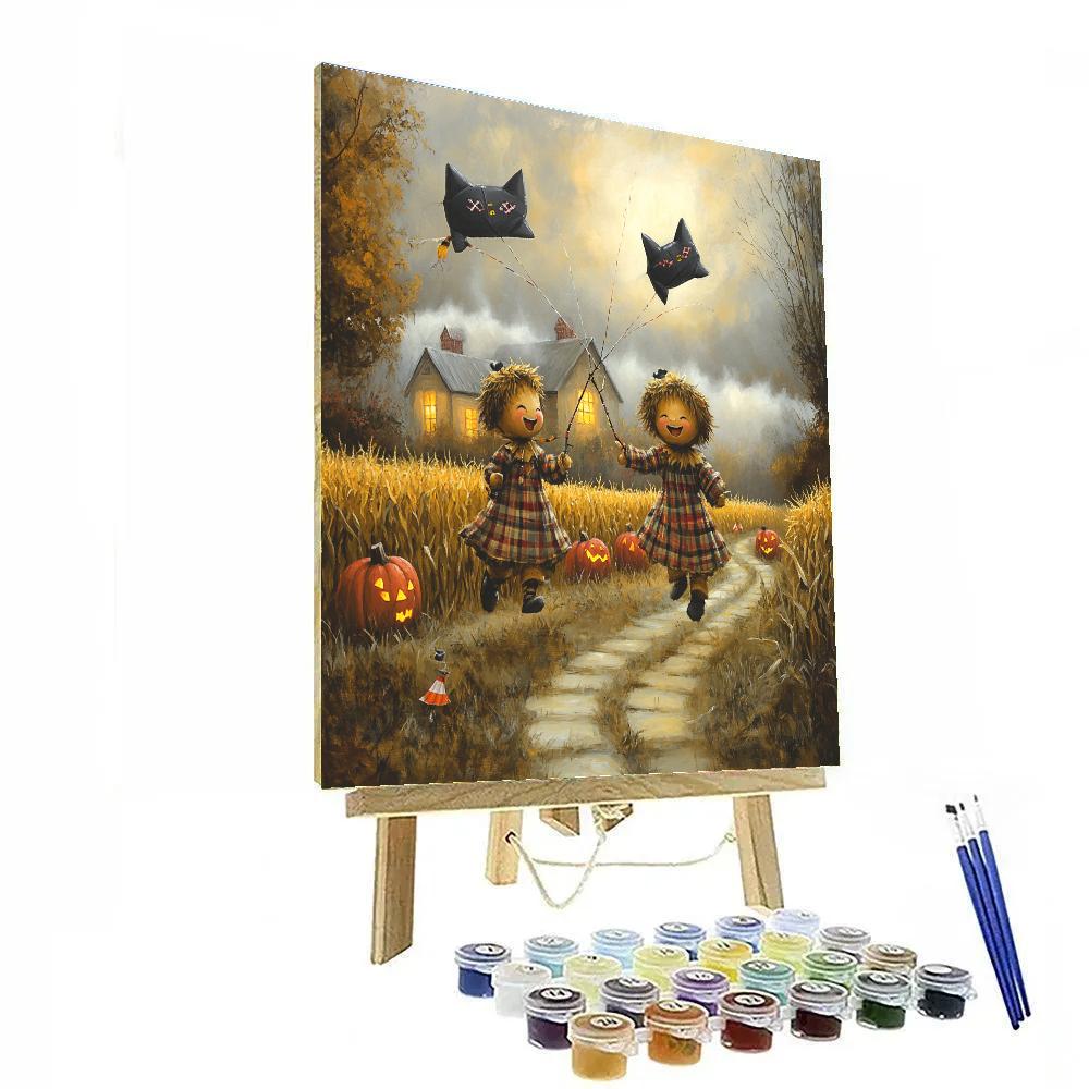 Haunted Kite Flyers Over The Corn Maze painting number kit