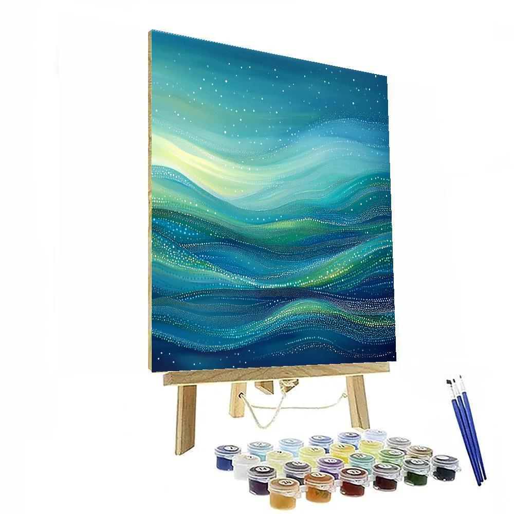 Georges Seurat Inspired Chromatic Aurora Interference Field Paint by numbers kits