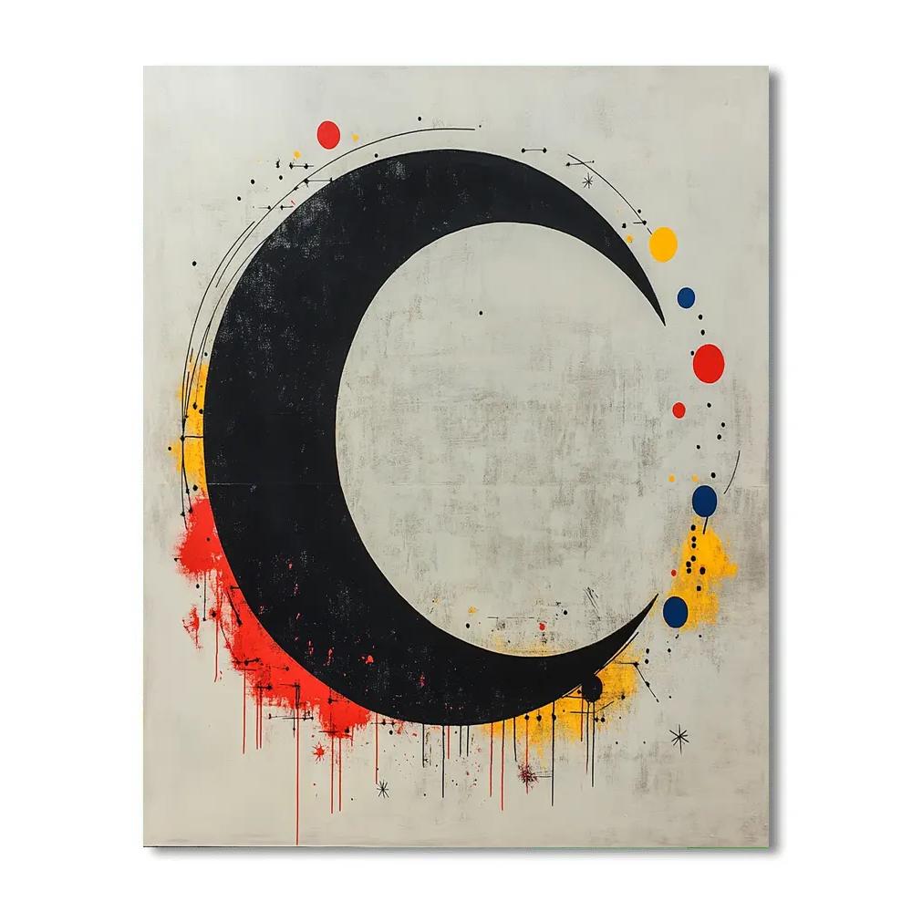 Joan Miró Inspired Eclipse Rhythm In Primary Colors paint by color