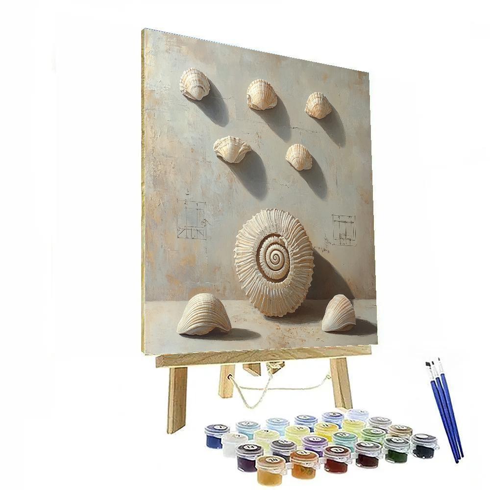 Leonardo Da Vinci Inspired Fossil Spiral Memory Numbered painting kits