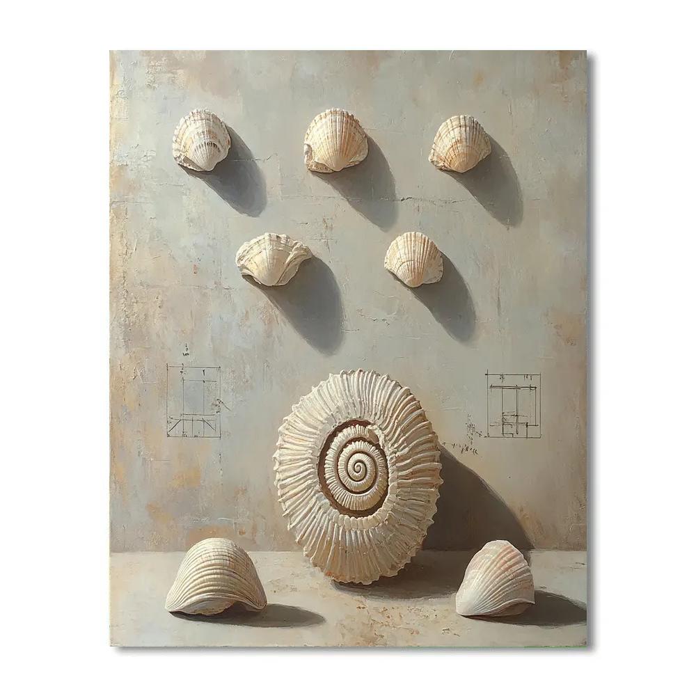 Leonardo Da Vinci Inspired Fossil Spiral Memory Numbered painting kits