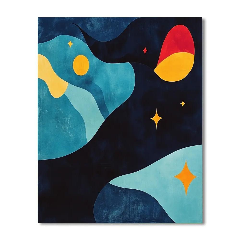 Joan Miró Inspired Dream Logic Of A Tidal Aurora painting number kit