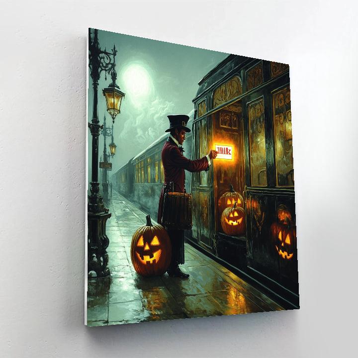 Haunted Train Ticket To The Afterparty painting number kit