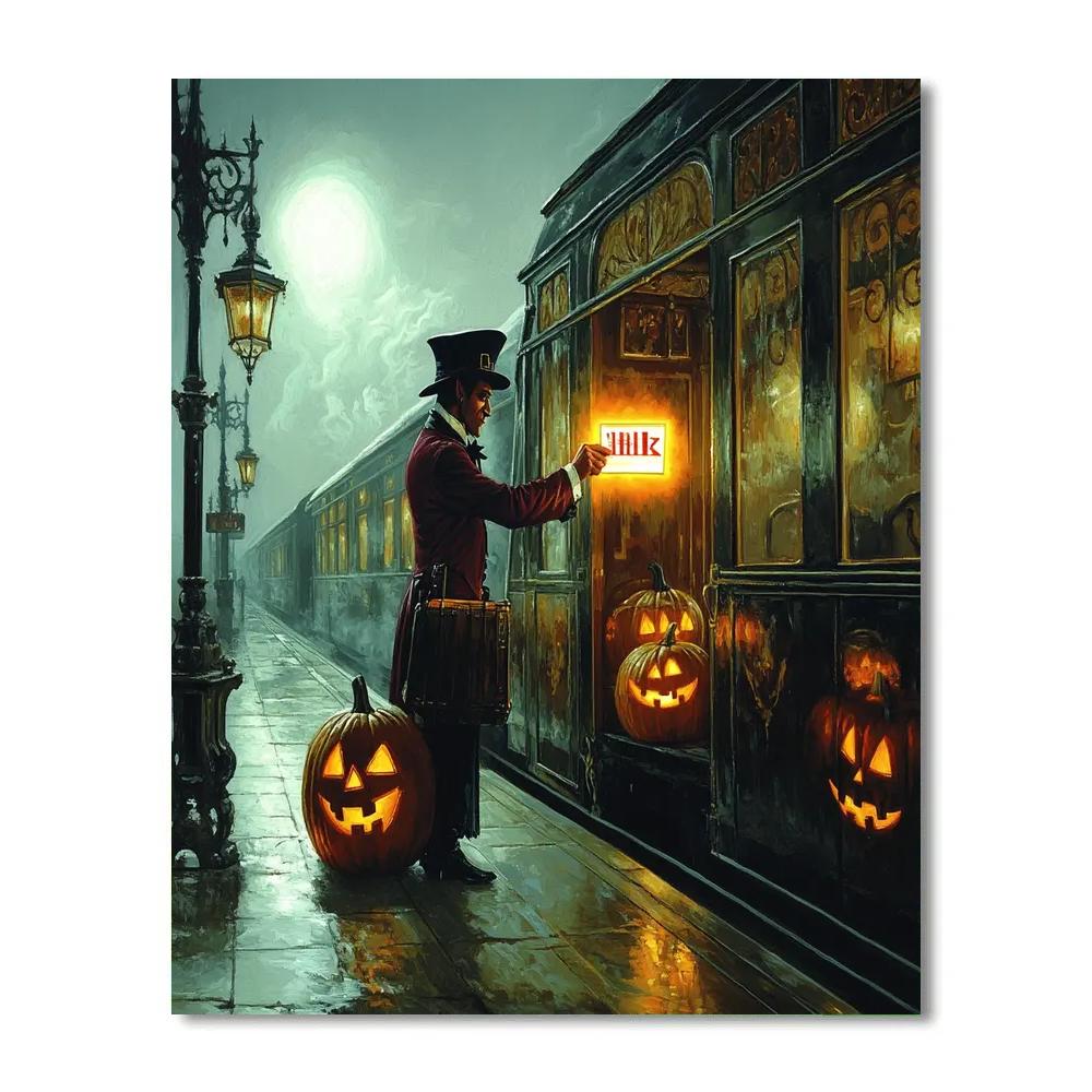 Haunted Train Ticket To The Afterparty painting number kit