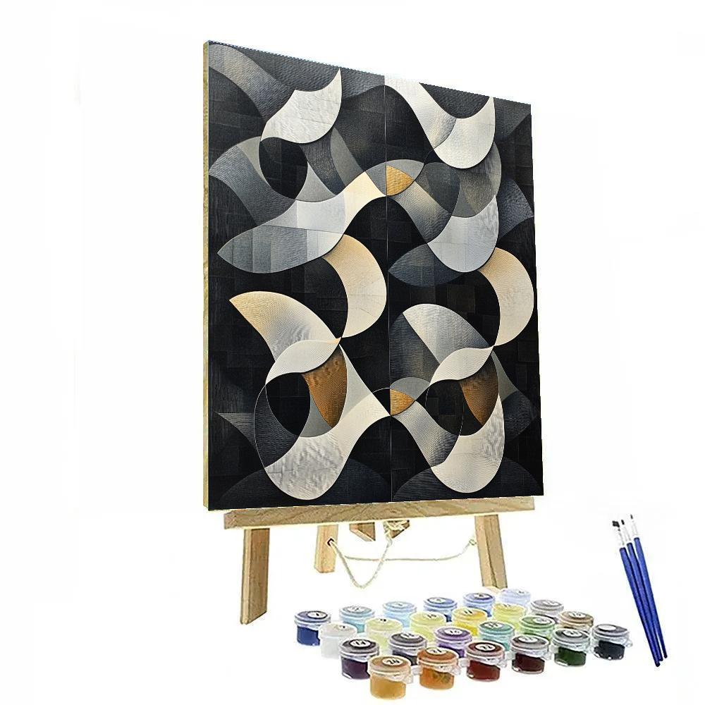 M.C. Escher Inspired Tessellation Of Phase Shifted Nebula Geometry Paint by numbers art