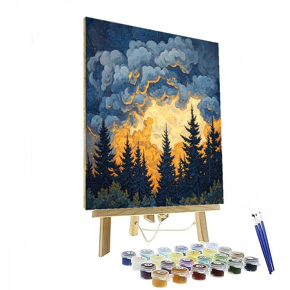 Arthur Lismer Inspired Thunderhead Over Pine Crown Chorus DIY paint by numbers