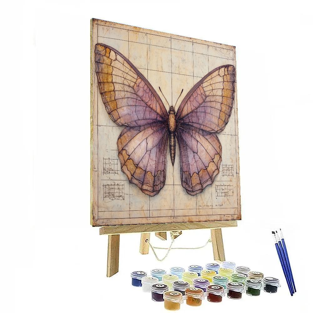 Leonardo Da Vinci Inspired Butterfly Wing Topography paint by color
