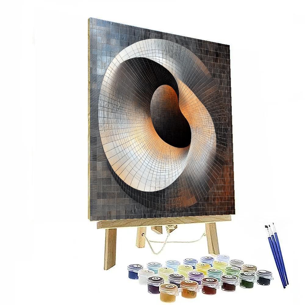 M.C. Escher Inspired Möbius Symmetry Of Shadowed Continuum paint by number