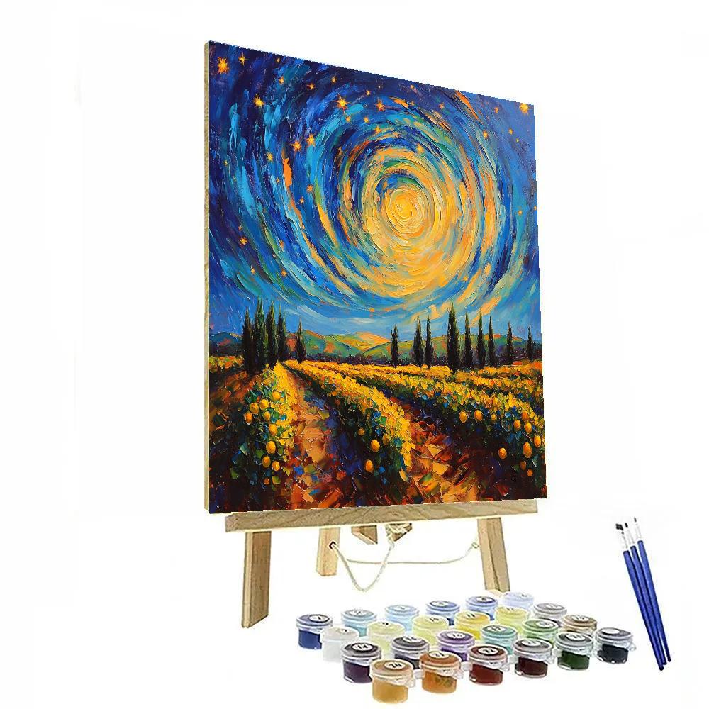 Van Gogh Inspired Starry Orchard Paint by numbers art