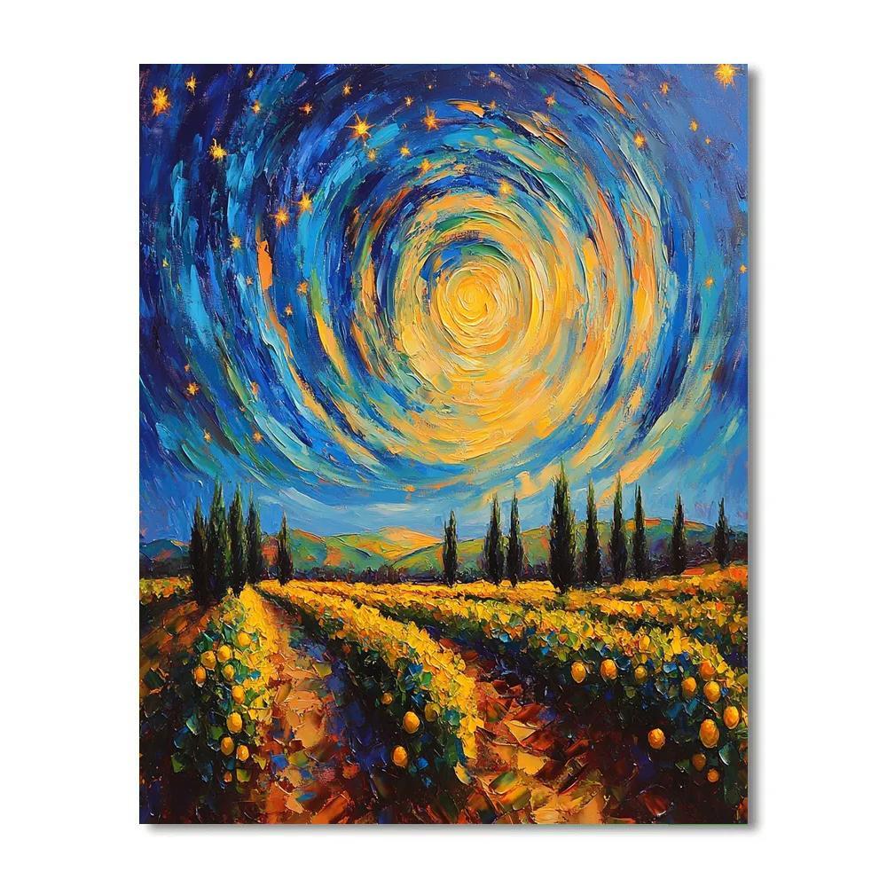 Van Gogh Inspired Starry Orchard Paint by numbers art
