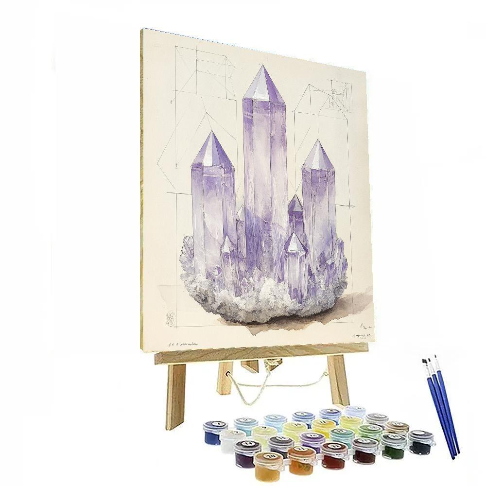 Leonardo Da Vinci Inspired Crystal Lattice Reverie Paint by numbers art